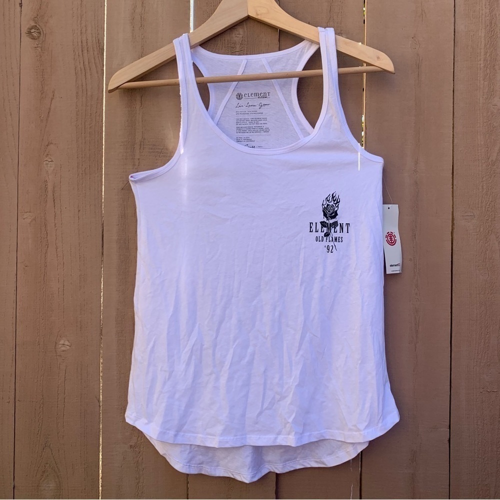 Women's Element Eden Old Flames '92 White Muscle Tank Top Size Small NEW